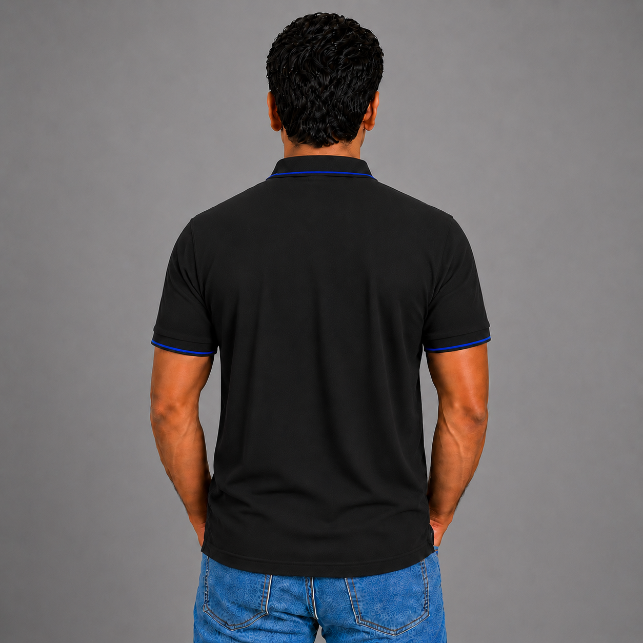 Black With Royal Blue Tipping