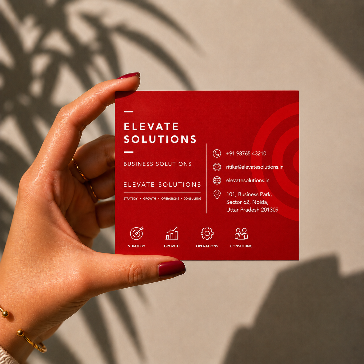 Square Visiting Card Single Side Print