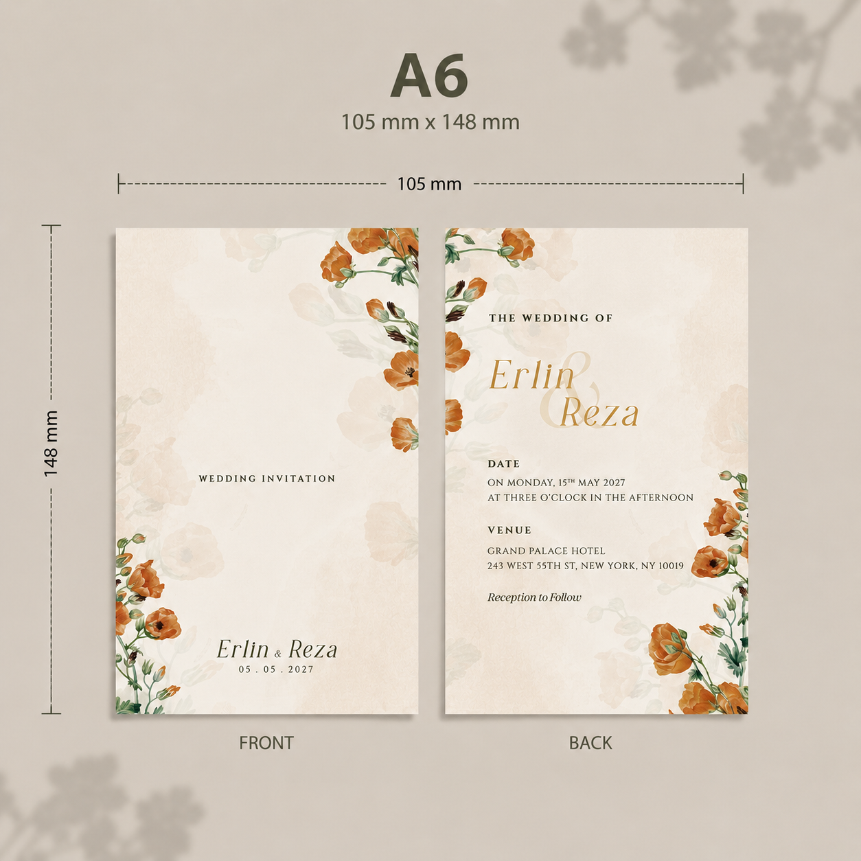 A6 Double Side Invitation