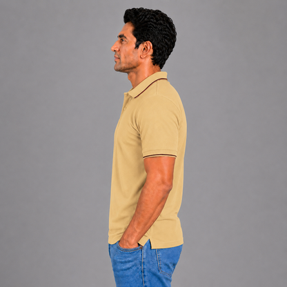 Beige With Coffee Brown Tipping