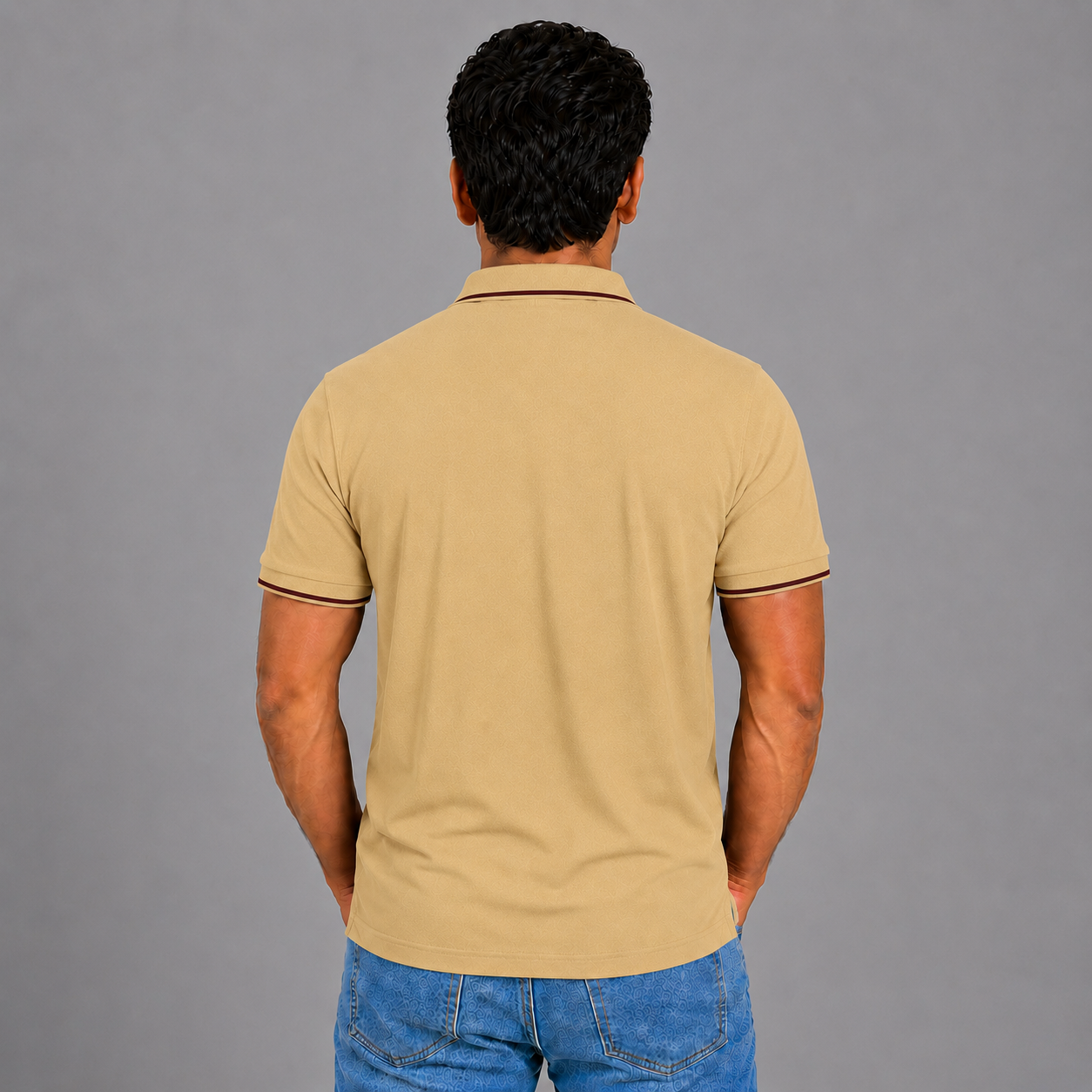 Beige With Coffee Brown Tipping
