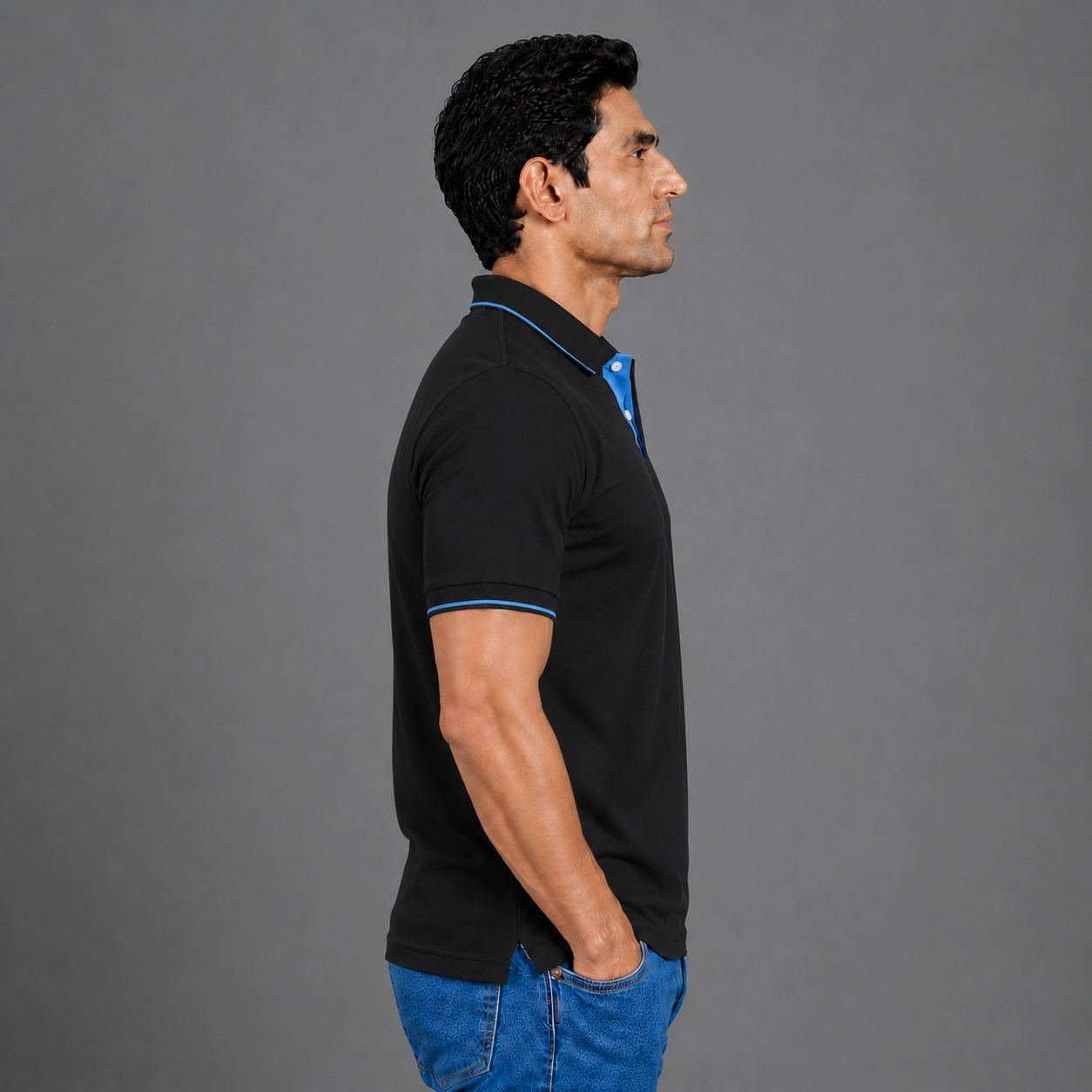  Black With Turquoise Blue Tipping