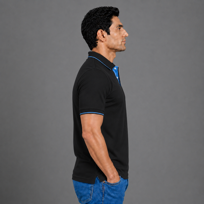  Black With Turquoise Blue Tipping