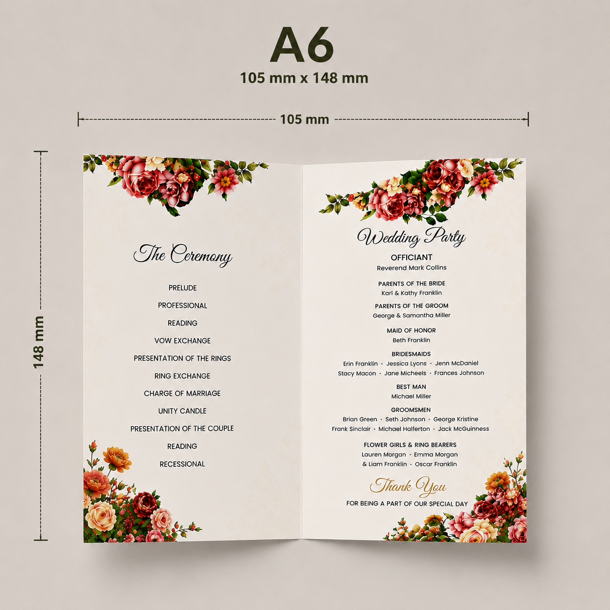 A6 Folded Invitation