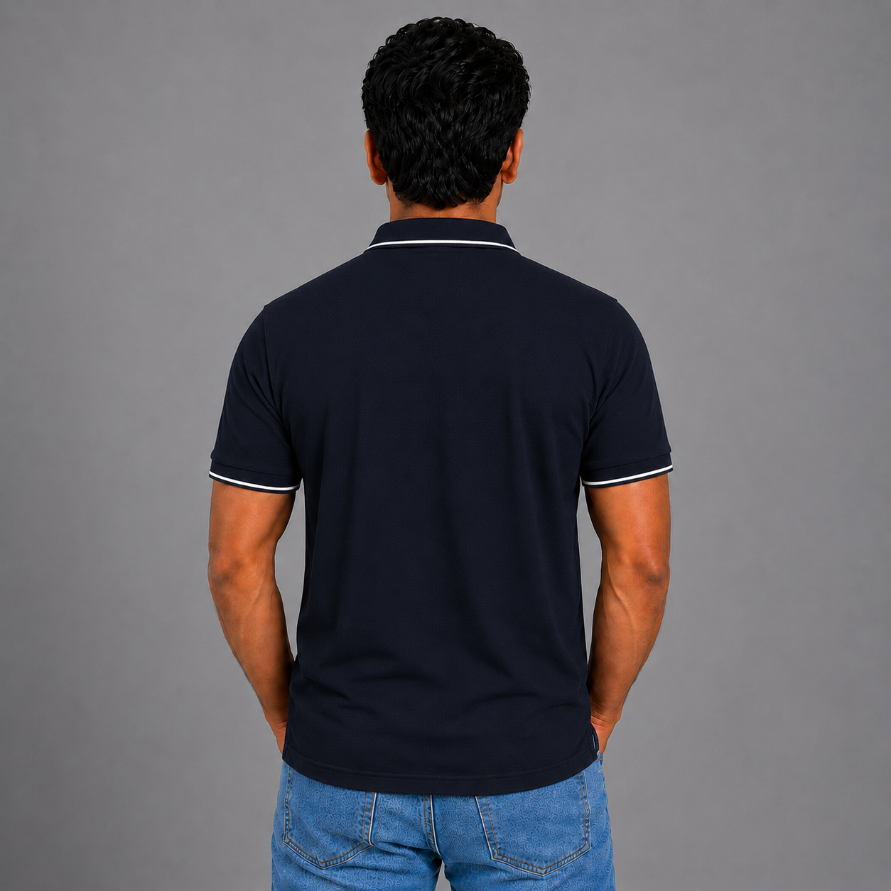 Navy Blue With White Tipping