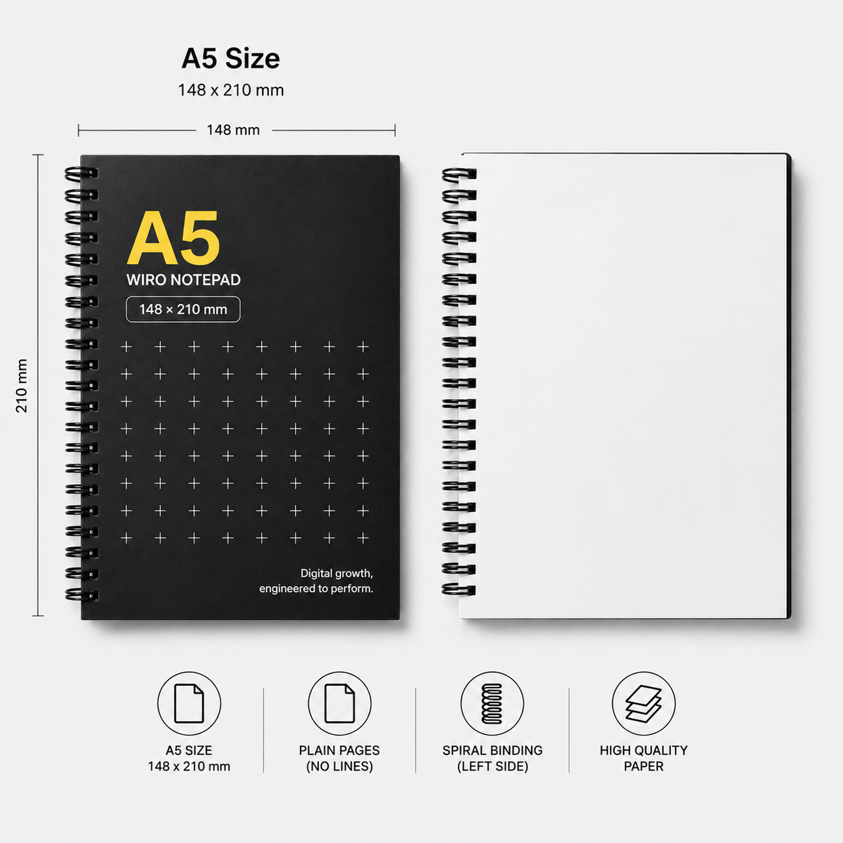 A5 Side Binding White Page