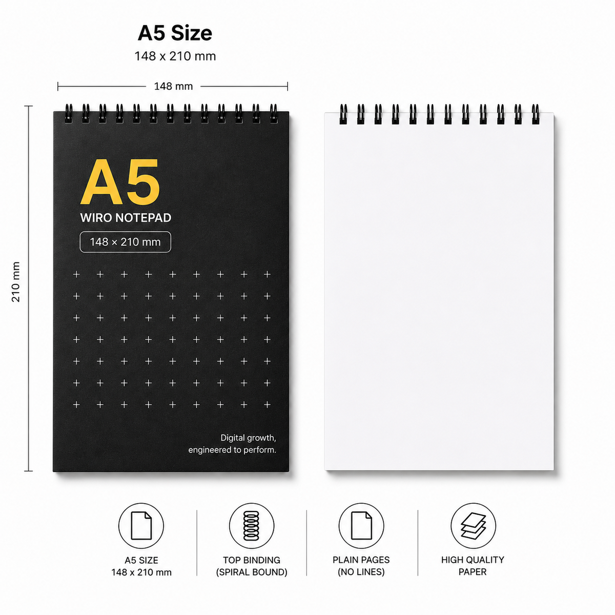 A5 Top Binding White Page