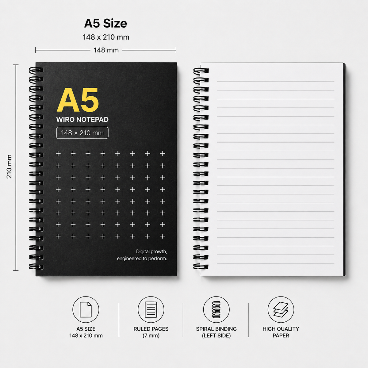 A5 Side Binding Ruled Page
