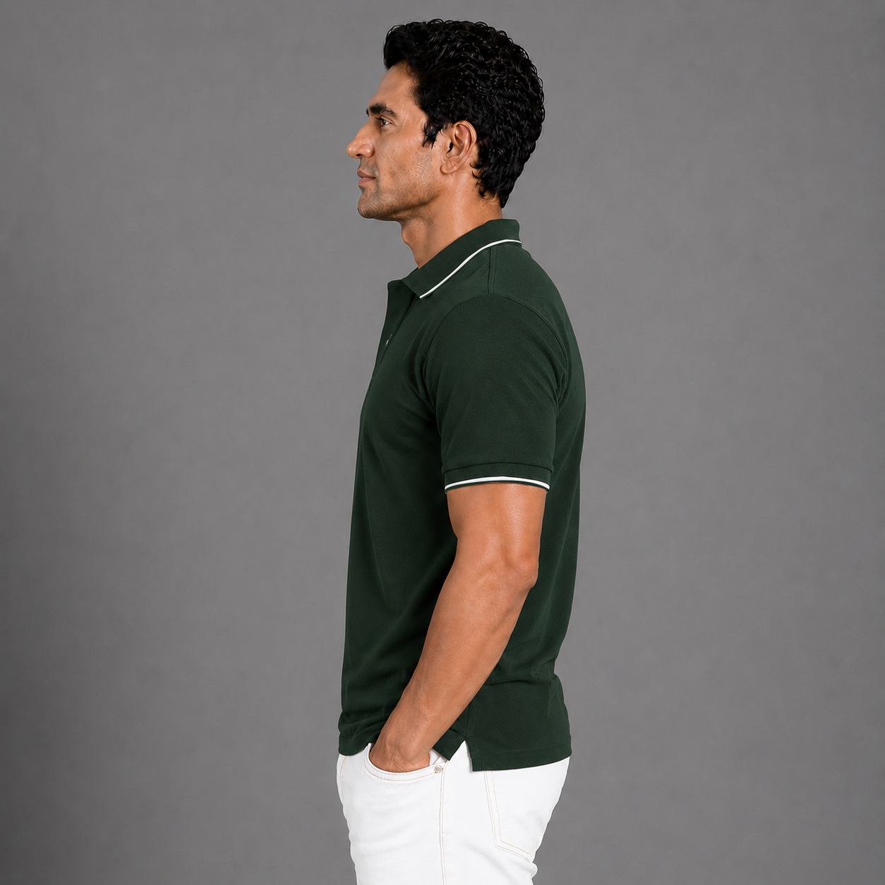  Bottle Green With White Tipping