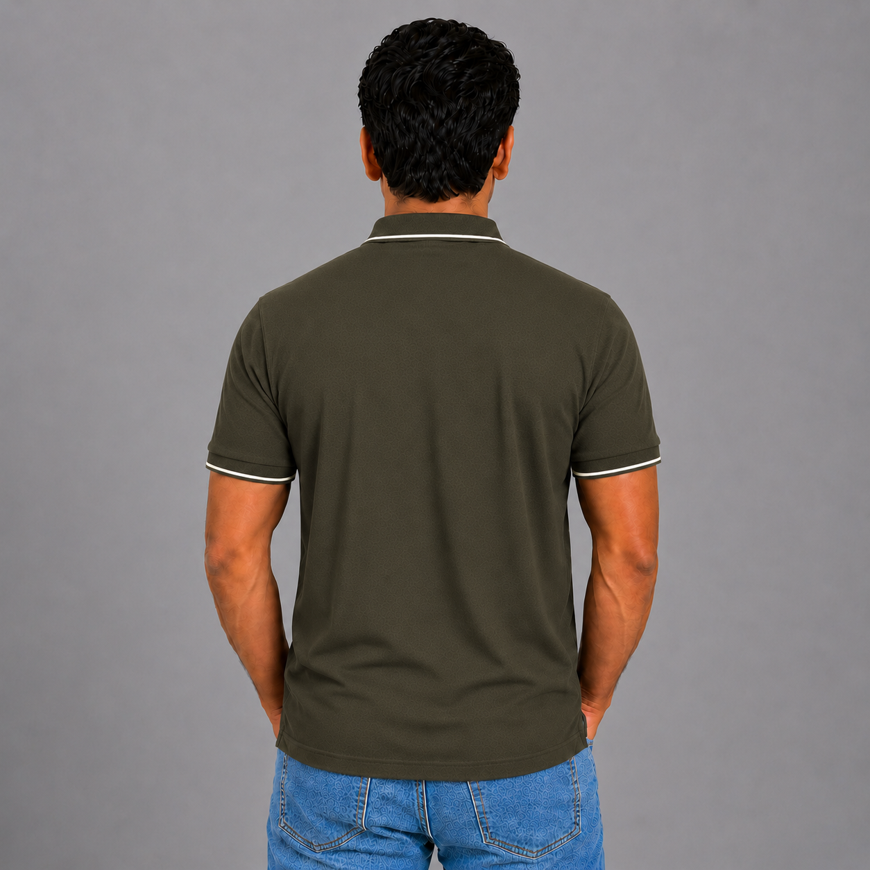 Military Green With White Tipping