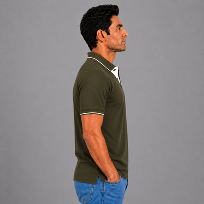Military Green With White Tipping