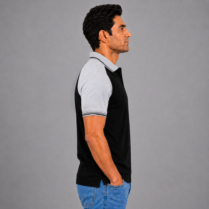 Black With Grey Melange Tipping