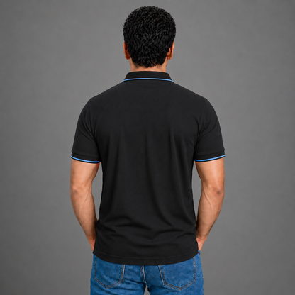  Black With Turquoise Blue Tipping