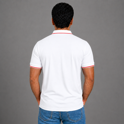 White With Red Tipping