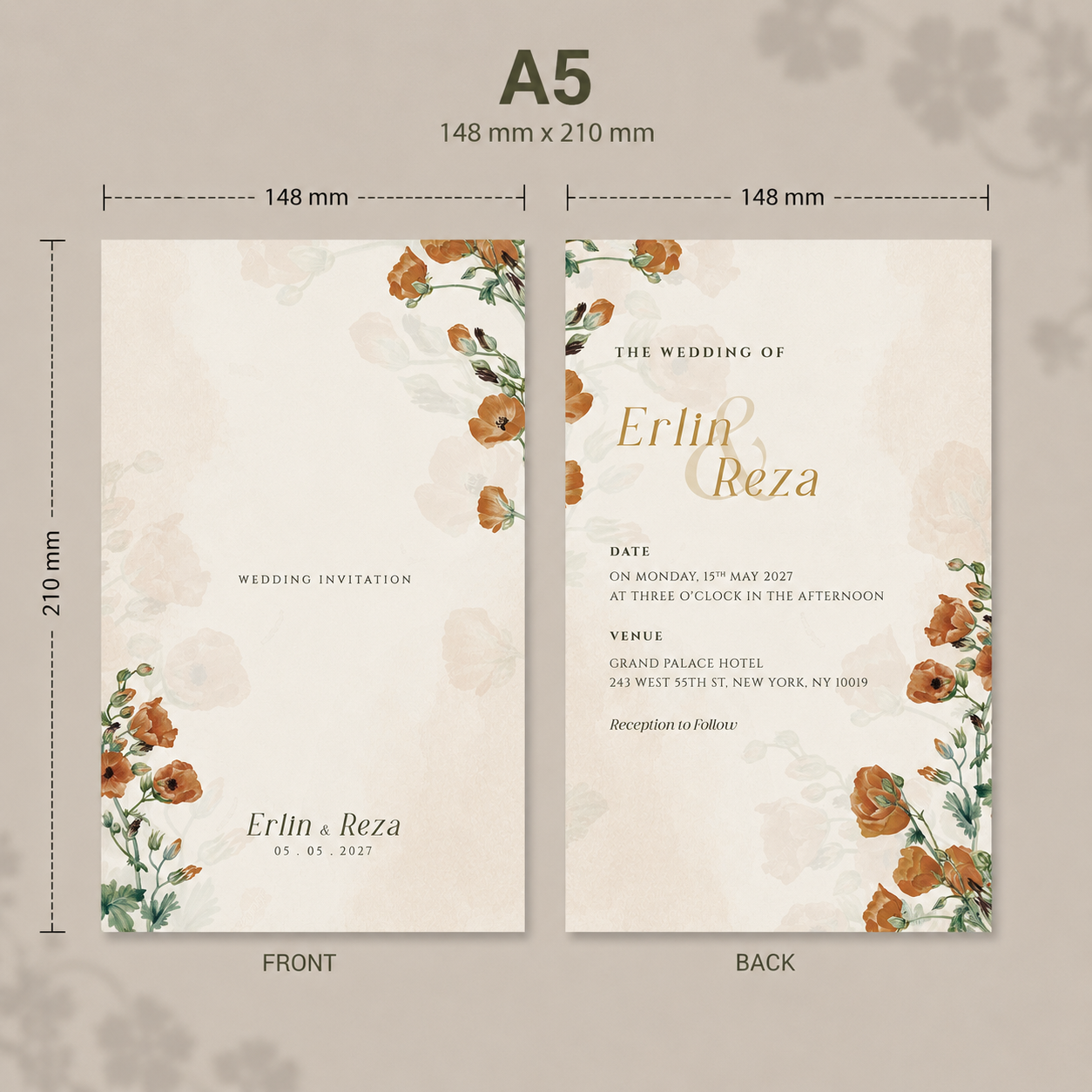 A5 Double Side Invitation