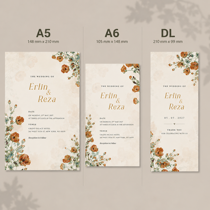 A5 A6 DL Double Side Invitation