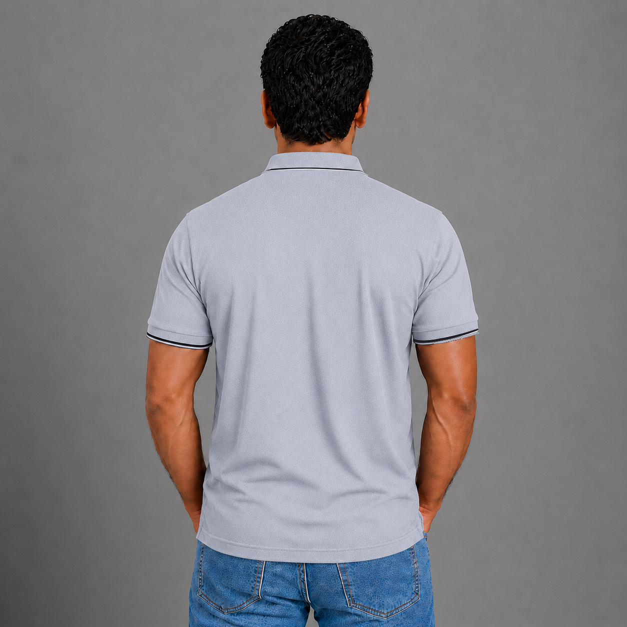 Grey Melange With Black Tipping