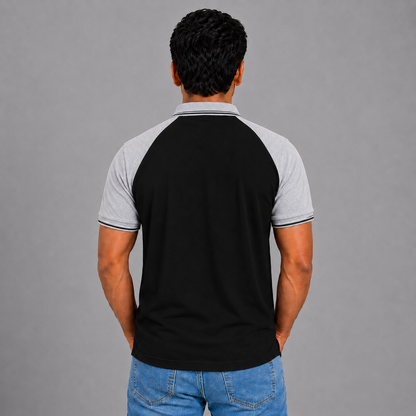 Black With Grey Melange Tipping