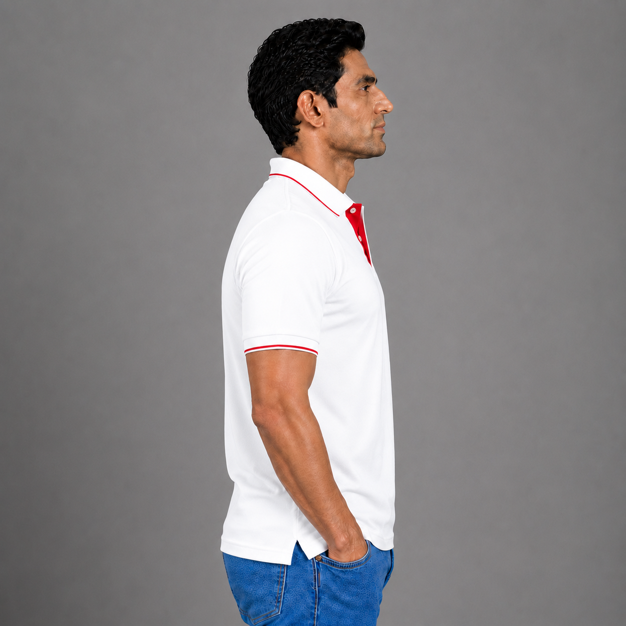 White With Red Tipping