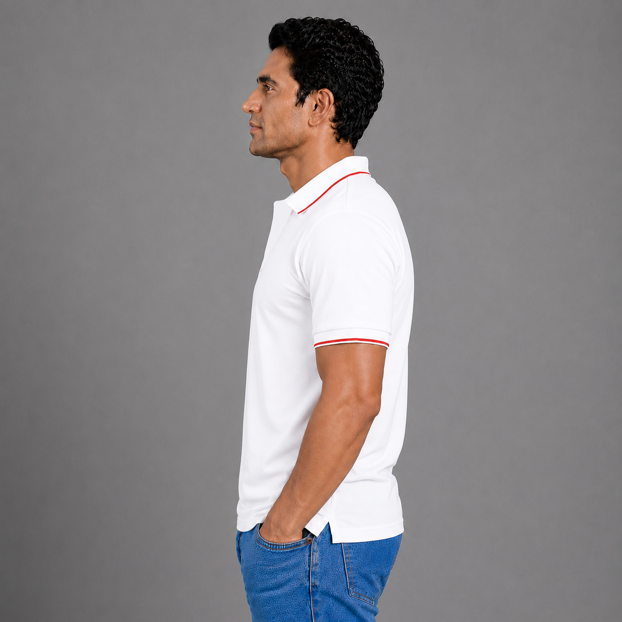 White With Red Tipping